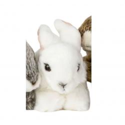 Peluche lapin blanc NATURE DE BRENNE 17cm