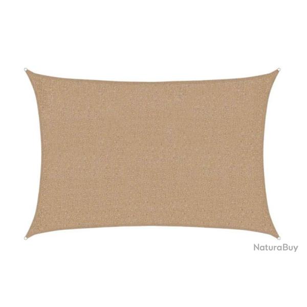 Voile d'ombrage taupe 2x2,5 m en PEHD pour jardin terrasse t protection UV