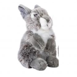 Peluche lapin assis gris NATURE DE BRENNE 18cm