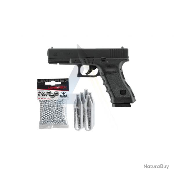 Vente Flash! Pack Glock 17 Gen3 - Calibre 4.5mm BBs + 500 Billes Umarex + 5 CO2