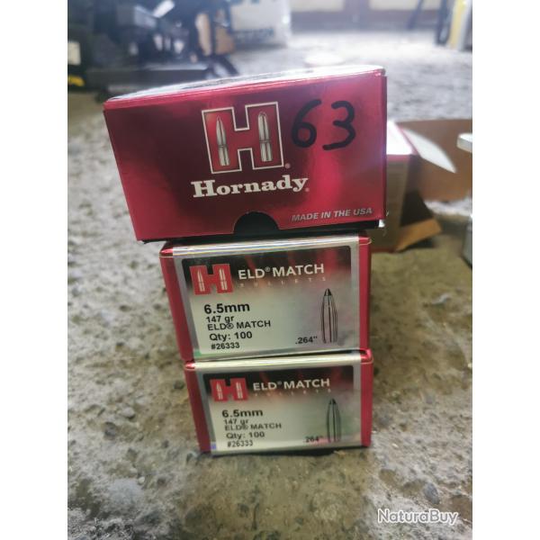 Ogive Hornady eld Match 6,5 mm 147 gr