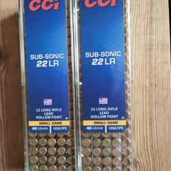 LOT 200 x .22lr CCI sub sonic 40 gr hollow point