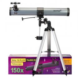 LEVENHUK - BLITZ 76 PLUS - Télescope Réflecteur 76/900 EQ2