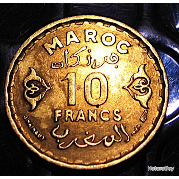Maroc piece de 10 francs ttb (protectorat franais)