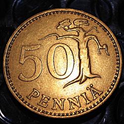 Finlande  piece de 50 pennia 1973 ttb diamtre 25 mm