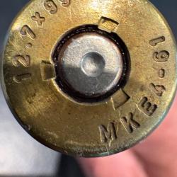 cartouche 50 BMG neutra, balle plastique