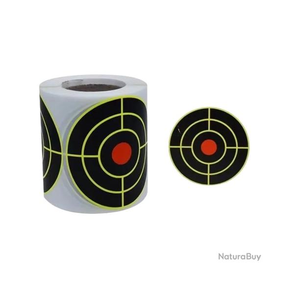 Rouleau de 100 ou 200 Cibles pour Le Tir D'entrainement 7.5 x 7.5 cm Autocollante