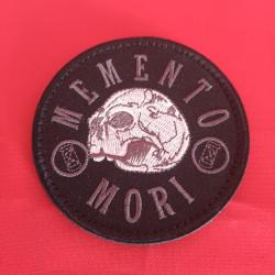 écusson memento mori brodé scratch VELCRO diamètre 8cm