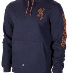 Sweatshirt BROWNING snapshot bleu marine et orange
