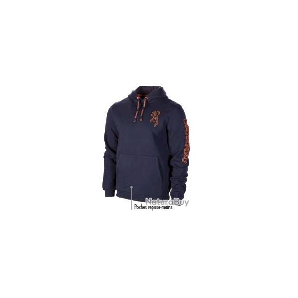 Sweatshirt BROWNING snapshot bleu marine et orange