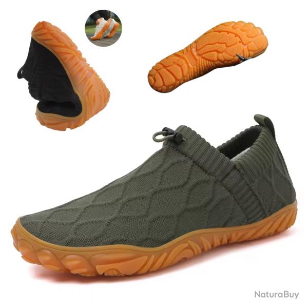 Chaussures Randonne Pieds Nus Homme Vertes - Baskets Respirantes, Souples, Lgres, Antidrapante