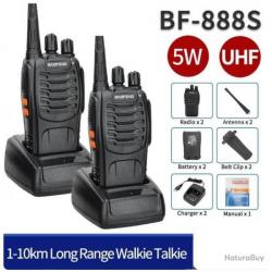 PACK 2x BAOFENG 5W 888-S 5W - PORTÉE 10km (test réel) - 16 canaux - LIVRAISON GRATUITE !!