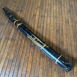 FOURREAU BOIS DÉCORÉ ET LIENS ROTIN POUR PETIT SABRE POIGNARD ASIE