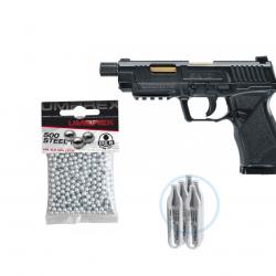 PACK pistol S10  Cal. BBs 4.5 et 4.5mm plomb, 500 billes acier Umarex - Sachet de 5 Capsules 12g