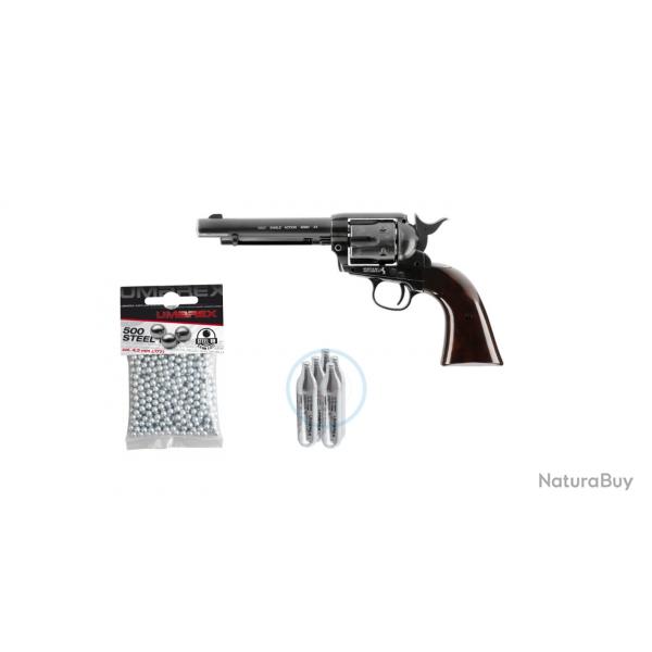 PACK SAA 45-5,5''- Antique Finish, 500 billes acier Umarex - calibre 4.5mm BBs,5 Capsules de CO2 12g