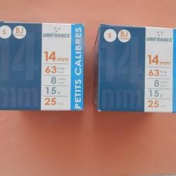 lot de 3 boites de 25 cartouches 14 mm UNIFRANCE BJ plomb 5