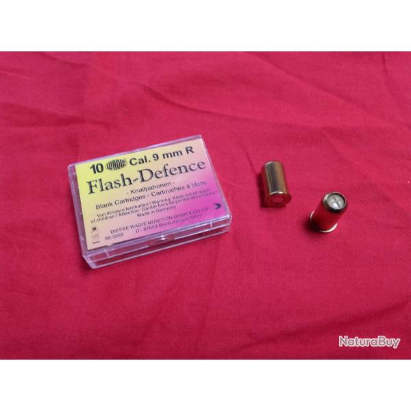 10 cartouche 9mm blanc revolver flash dfense Wadie