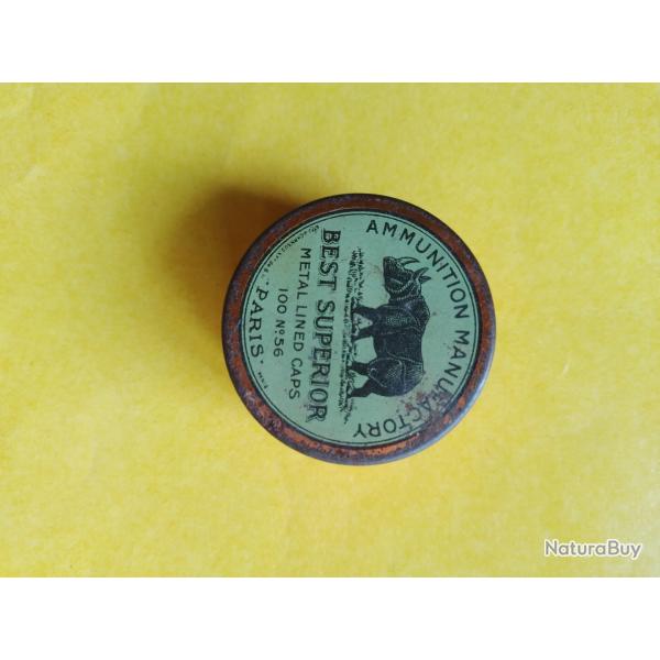 VIELLE BOITE D AMORCES CANNELEE POUR FUSIL A PISTON POUR COLLECTION