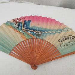 vers les années  1950 - rare  éventail publicitaire -  quinquina   dubonnet  - parfait état