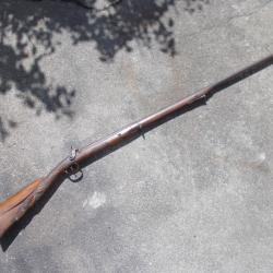 Fusil de chasse Ancien à percussion à crosse sculptée Sanglier   (MS#12)