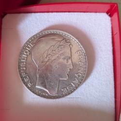 Rare, pièce Pierre Turin Argent 1933