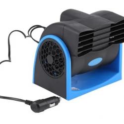 Mini ventilateur voiture 12V noir bleu en ABS pour climatisation d'été universel