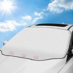 Pare-soleil pare-brise avant 183x116 cm gris pour voiture été protection chaleur