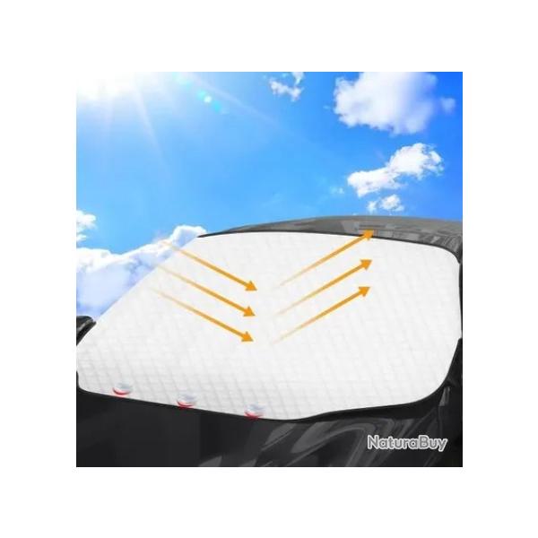 Pare-soleil pliable voiture 193x126 cm aluminium argent anti-chaleur UV t