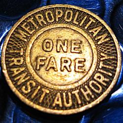 USA  piece jeton de transport one fare autority 1950 env