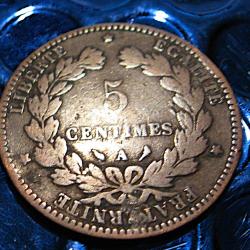 France pieces  de 5 centime  1897 A  ttb