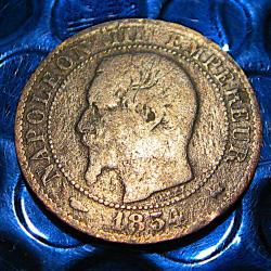 France pieces  de 5 centime  1854 k napoleon III tete nue ttb