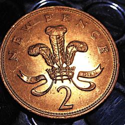 Angleterre  piece de 2 pence Elizabeth II 1976 SUPERBE