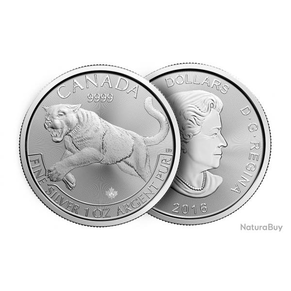 RARE pice argent pur 1 oz CANADA Predators "Cougar" 2016