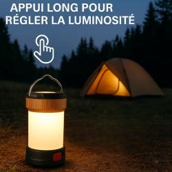 Lanterne Camping 5 Modes d'éclairage 2200 mAh Lampe Poche Led Secours Base Magnétique Recharge USB