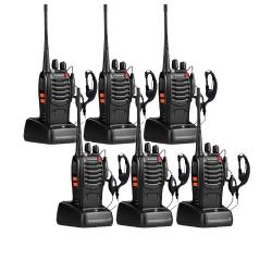 Lot de 6 Talkies-Walkies Baofeng 888S 16 Canaux Longue Portée 5 km VOX LED Chasse Randonnée Pro Comp