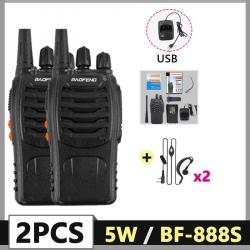 Lot de 2 Talkies-Walkies Baofeng BF-888S  16 Canaux VOX LED Radio Bidirectionnelle Longue Portée