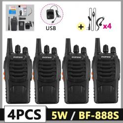 Lot de 4 Talkies-Walkies Baofeng BF-888S  16 Canaux VOX LED Radio Bidirectionnelle Longue Portée