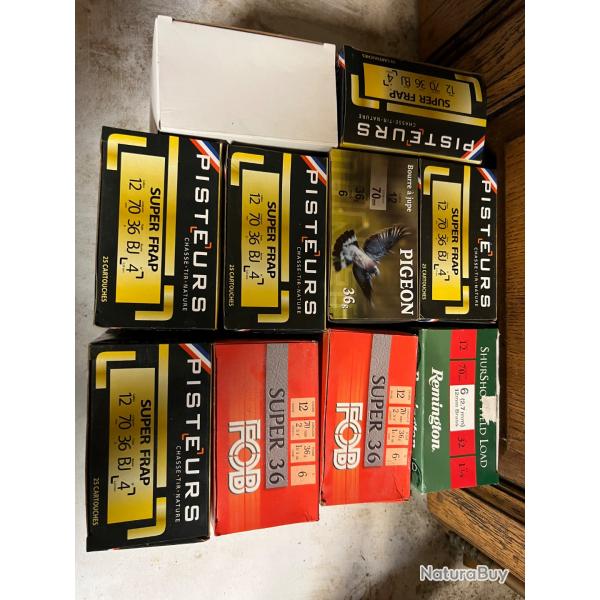 Lot de 250 cartouches calibre 12/70 plomb 6 et 4
