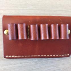 Cartouchière en cuir pour balles de carabine