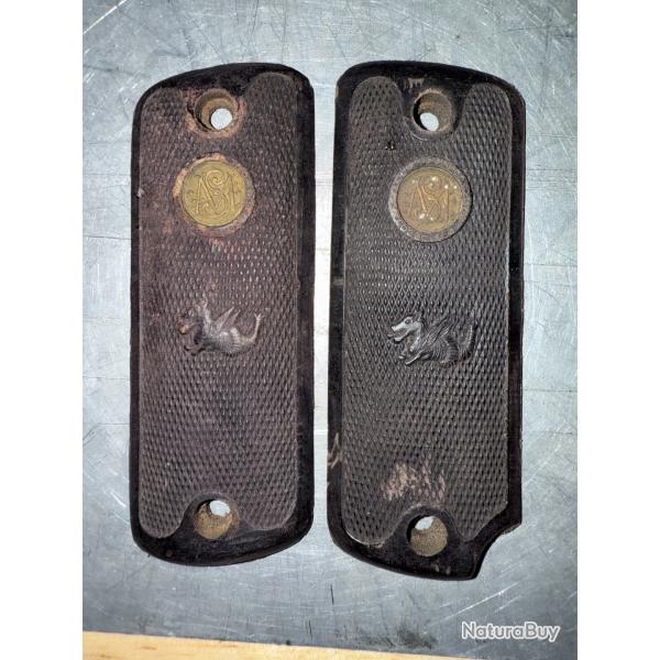 PLAQUETTES PISTOLET 7.65 mm EIBAR MODESTO SANTOS