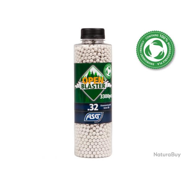 Bille biodgradable Open blaster 0.32g en pot de 3300 billes | ASG (0000 3795) - Airsoft