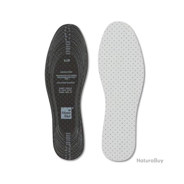 2 paires de semelles anti-odeur Antibactrien confort- 24  46 - Latex et charbon - Livraison rapide