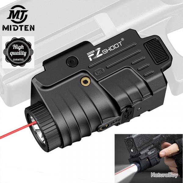 MidTen 800 Lumens pistolet lumire rouge Laser Combo Rechargeable - LIVRAISON GRATUITE !!!