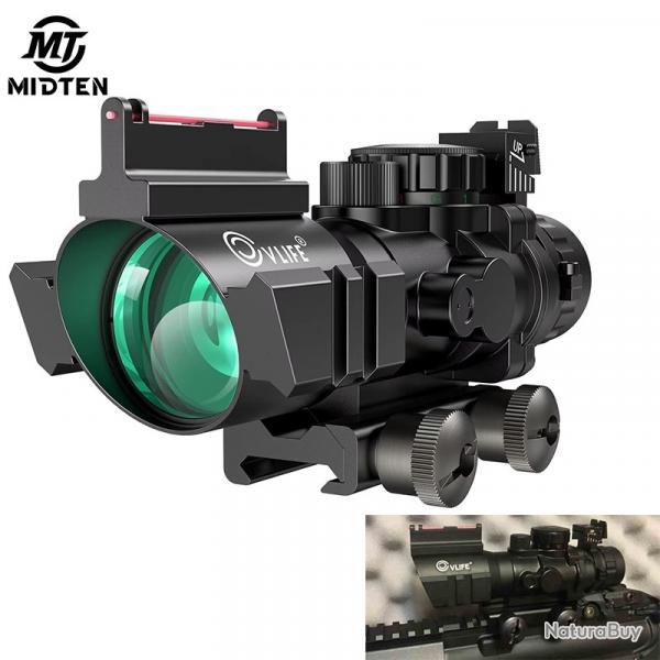 Lunette de vise MIDTEN 4x32 Prism Tactical Red & Green & Blue Rticule