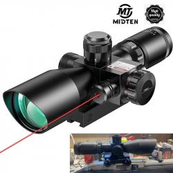 MidTen 2.5-10x40 portée de fusil réticule Mil-Dot rouge éclairé et portée Laser Mil-dot