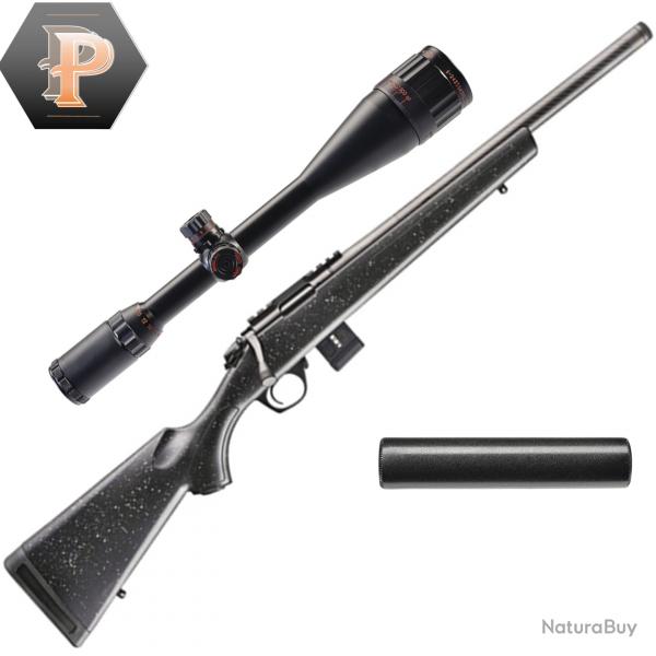 Wahoo ! Carabine  verrou Bergara BMR carbon synthtique cal. 22LR + Lunette 6-24X50 + Silencieux