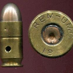 .45 ACP spécial pour les revolvers américains S&W 1917 & Colt Mle 1917 - marquage : REM-UMC 17 ou 18