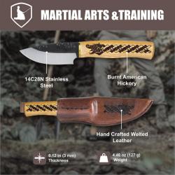 Couteau Condor Norse Dragon Hunter Lame Acier 14C28N Manche Hickory Étui Cuir Salvador CTK102238SK