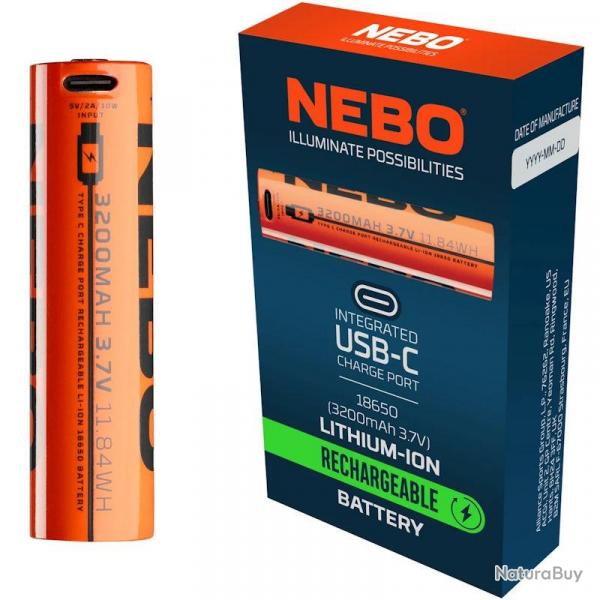 Batterie rechargeable Nebo 18650 3200 mAh NEB-BAT-0008-G