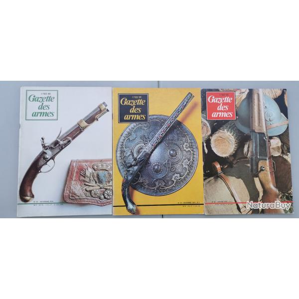 3 anciens magazines de la gazette des armes N 32-33-34